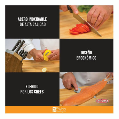 Chef’s Edge Set 10 piezas -Bloque con Afilador de Acero Inoxidable